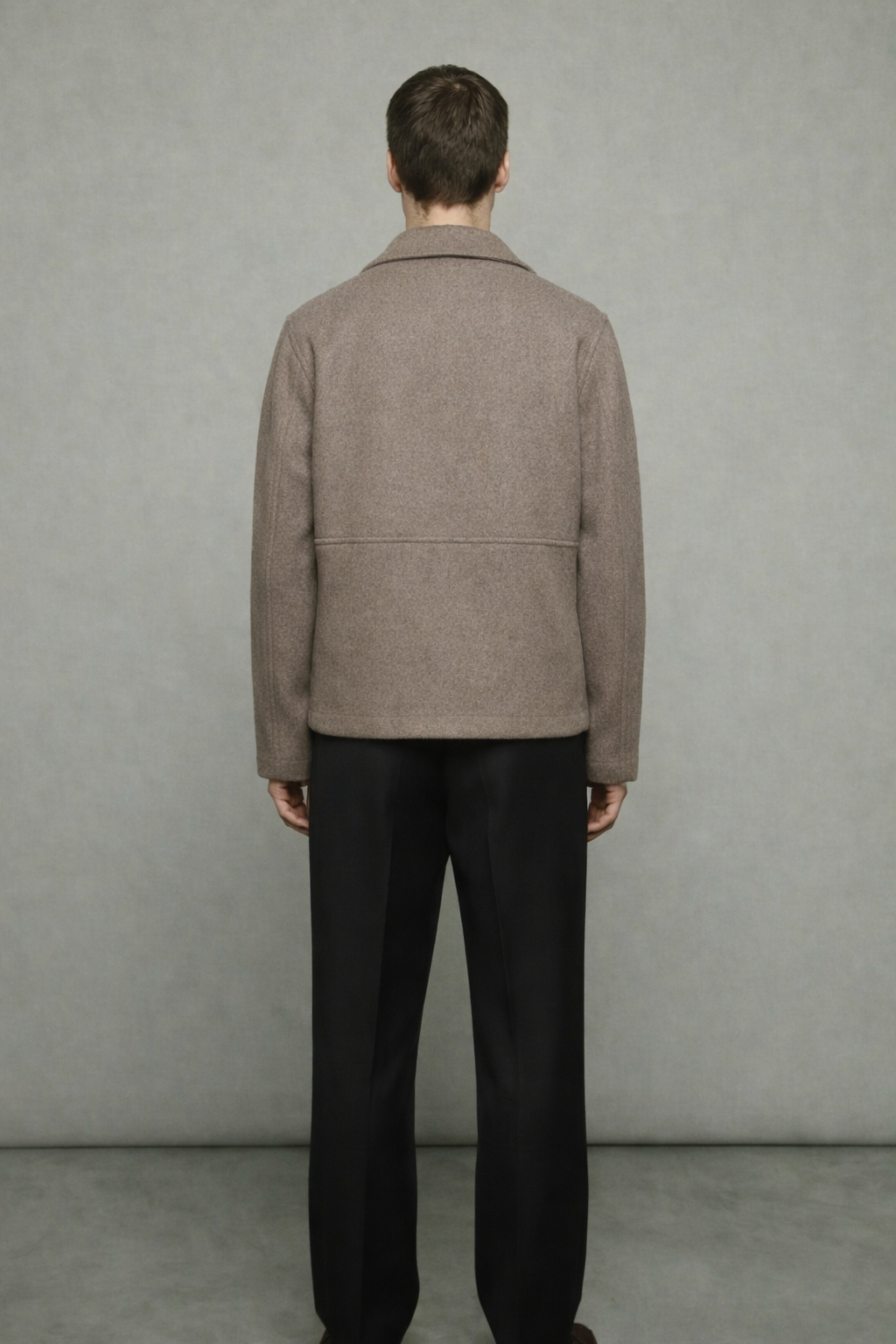 ALTIERO's Taupe Wool-Blend Jacket