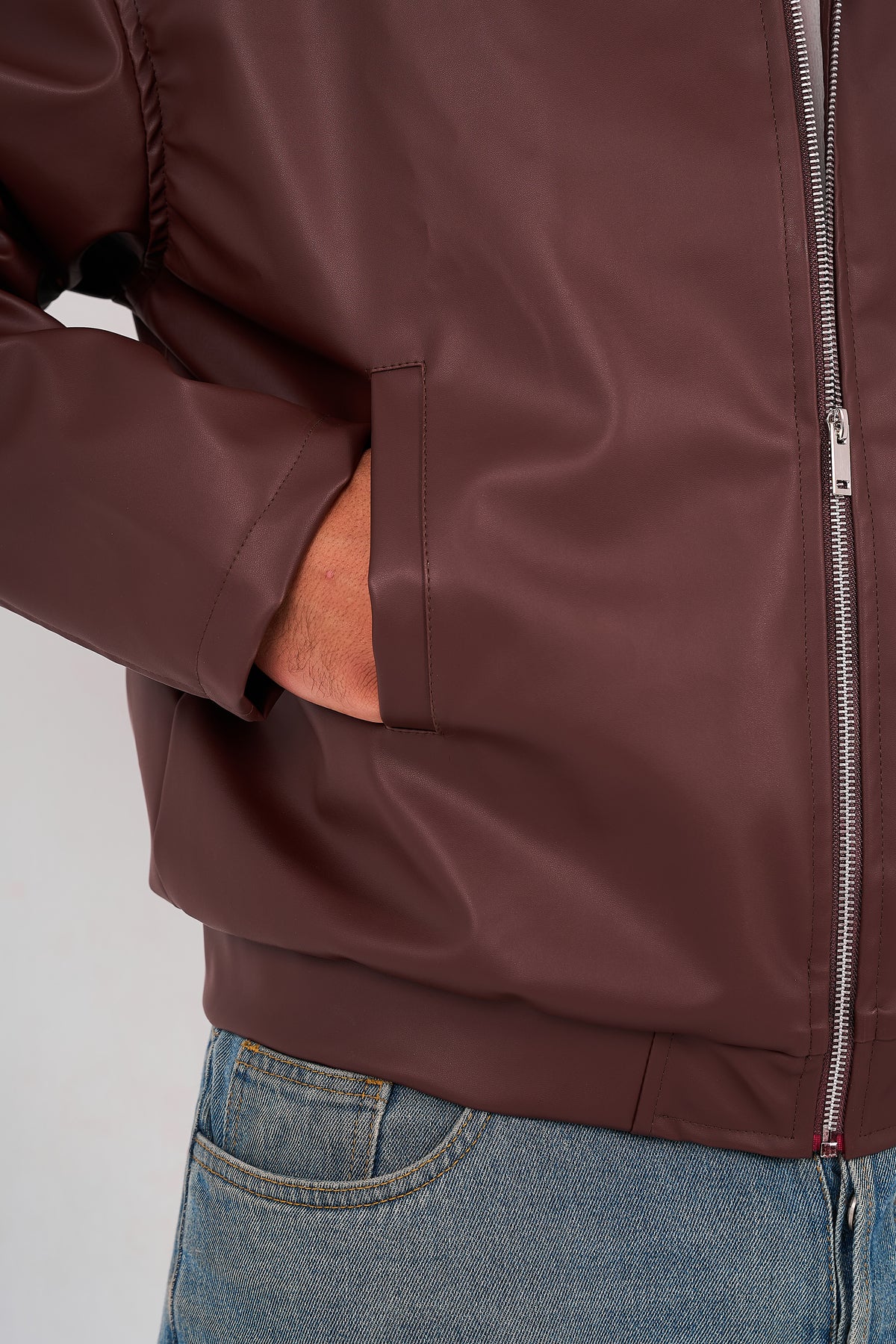 Leather Jacket - Deep Maroon
