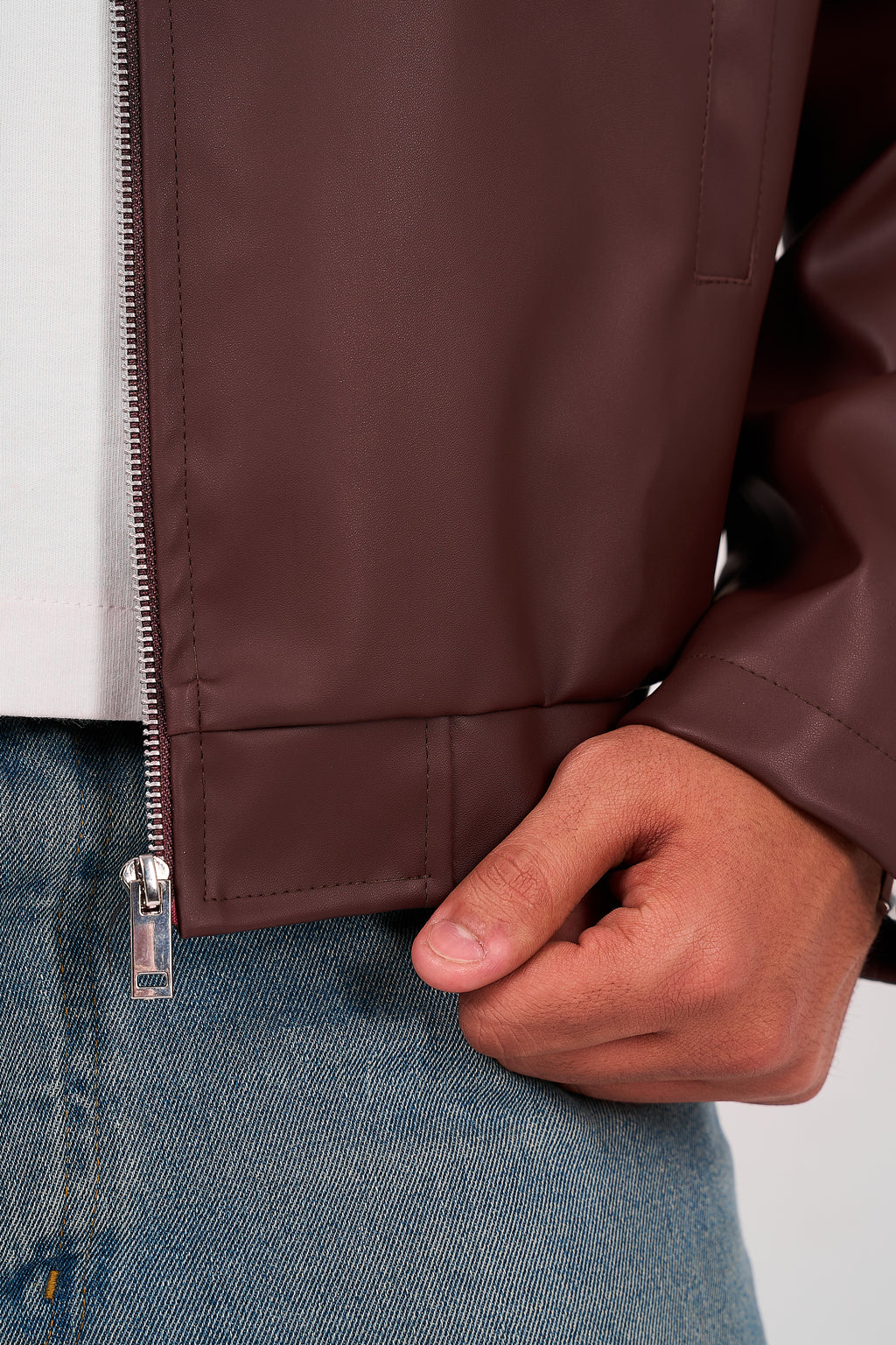 Leather Jacket - Deep Maroon