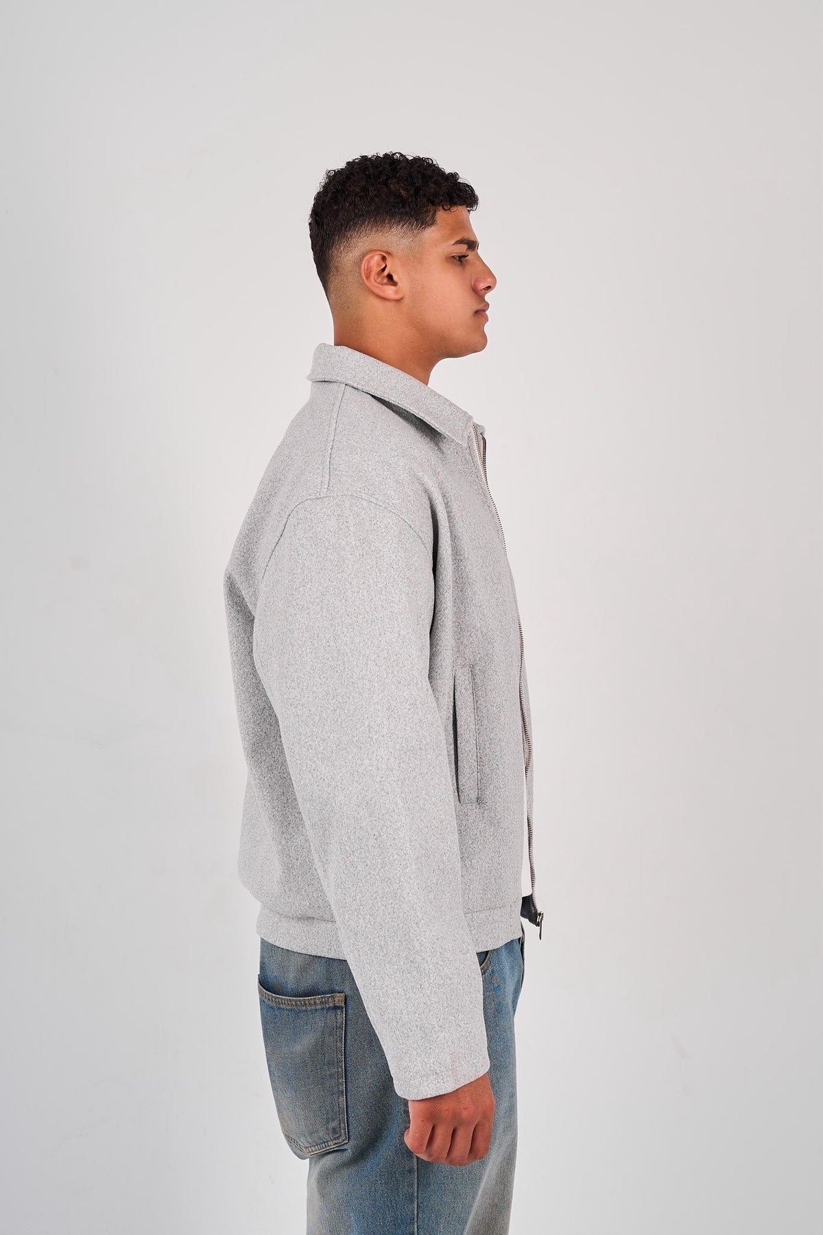 Wool-Blend Jacket - Grey