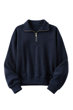 ALTIERO's Ribbed Quarter Zip - NAVY