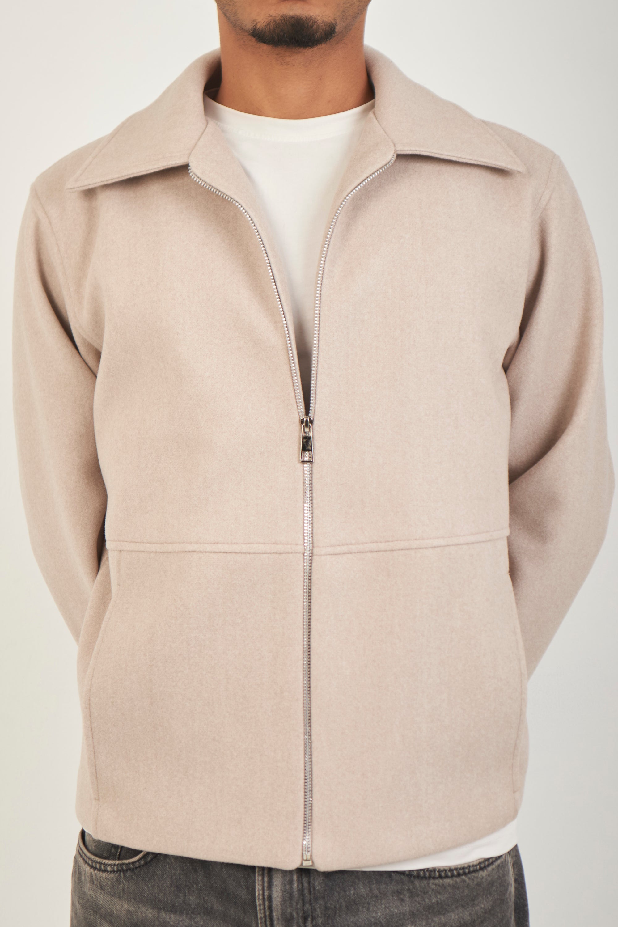 Altiero's Ecru Wool-Blend Jacket