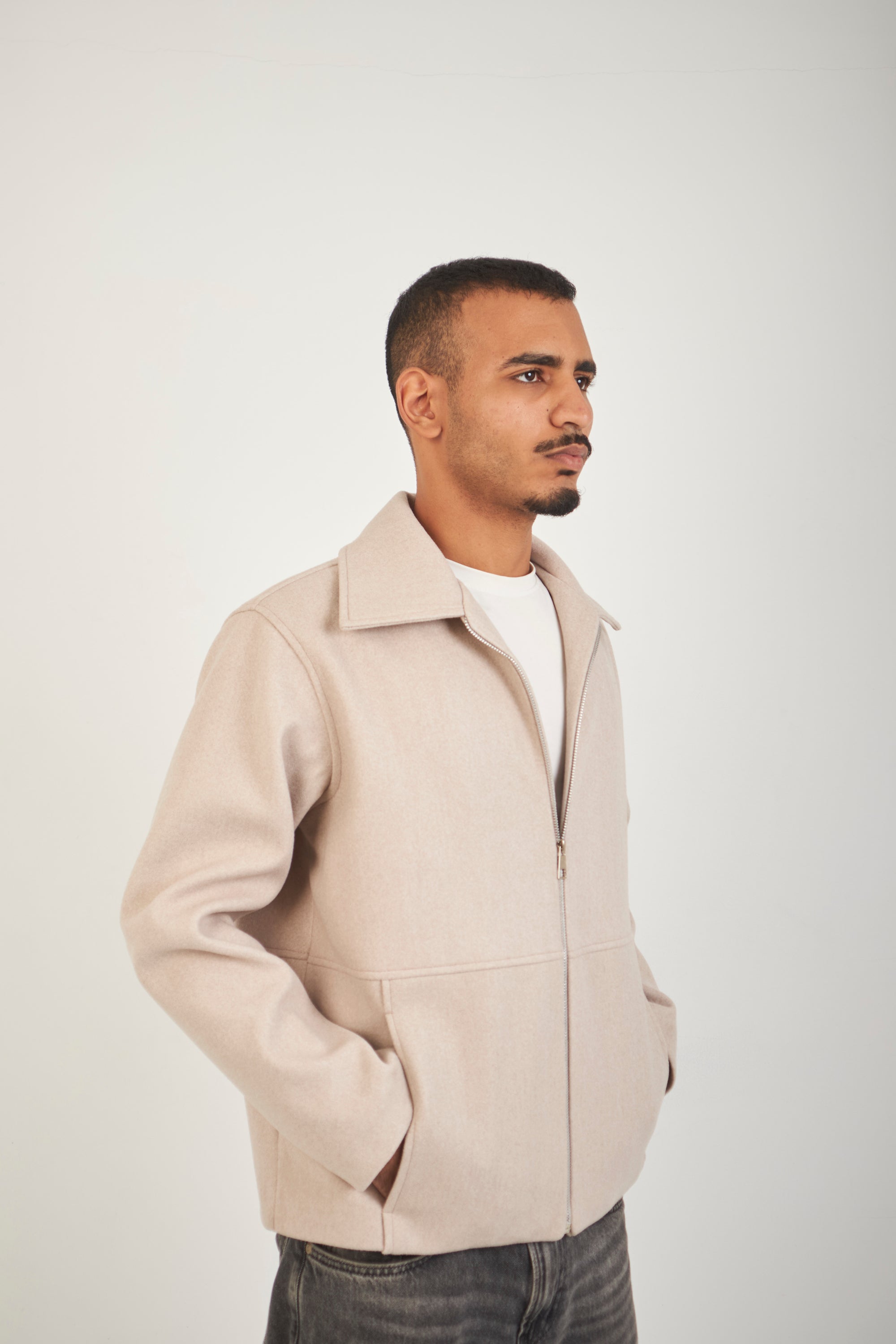 Altiero's Ecru Wool-Blend Jacket
